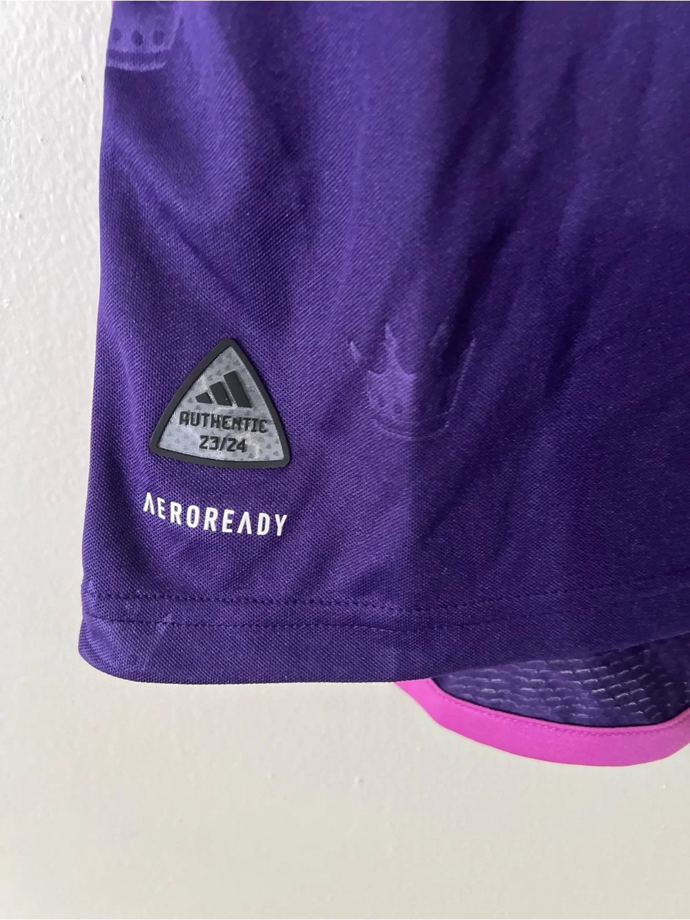 adidas Charlotte FC Purple Jersey with Pink Stripes and Blue Accents